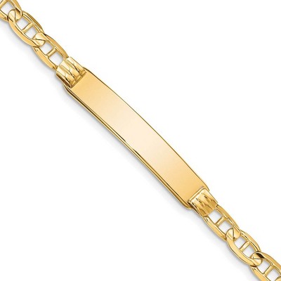 Black Bow Jewelry 14k Yellow Gold Anchor Link I.D. Bracelet - 7 Inch