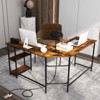 Costway L Shaped Corner Computer Desk 54.5" Office Workstation w/ 2 Outlets & USB Ports - 4 of 4