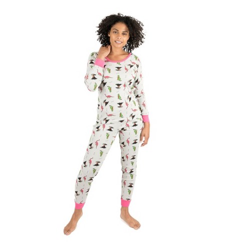 Leveret Womens Two Piece Cotton Pajamas Dinosaur Gray S : Target