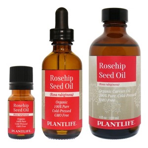 Plantlife Rosehip Seed Carrier Oil – Cold-Pressed, Non-GMO & Gluten-Free – Hydrating & Nourishing for Skin, Hair & Personal Care – 2 oz - 1 of 4
