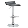 Set of 2 34" Contemporary Swivel and Adjustable Barstools Black - AC Pacific: Chrome Frame, Polyurethane Upholstery - 2 of 4