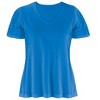 Collections Etc Stylish Double Layer Flutter Sleeve V-Neck Top Large Gender Neutral Royal Blue - 2 of 4