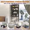 5-Tier Metal Display Cabinet,Cube Storage Bookshelf with Glass Door,Adjustable Shelves Versatile Cabinet for Living Room Kitchen-Baofuwish - 3 of 4