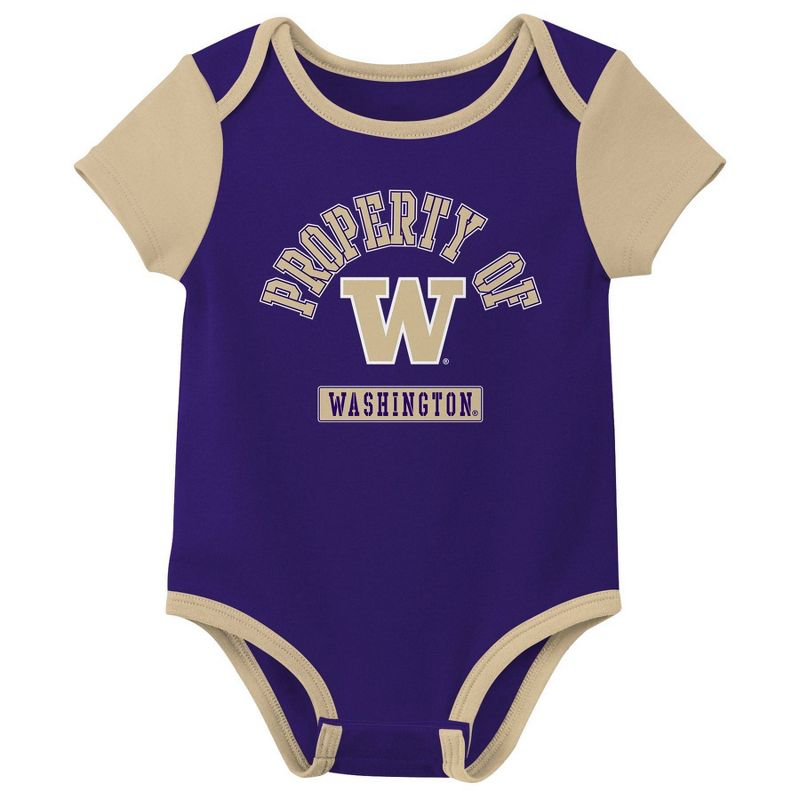 NCAA Washington Huskies Infant 3pk Bodysuit, 4 of 5