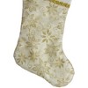 Northlight 20.5-Inch Gold and White Glitter Poinsettia Christmas Stocking With a Velvet Cuff - 3 of 3