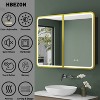 HBEZON Medicine Cabinet with Mirrors and Lights, Recess/Wall Mount Bathroom Cabinet, 3 Mode LED Lights, Anti-Fog, Dimmable, Memory Function - 4 of 4