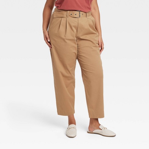 Women's Super High-rise Tapered Chino Pants - A New Day™ Brown 26