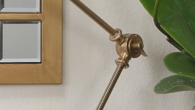 Wallace Adjustable Antique Brass Metal Table Lamp