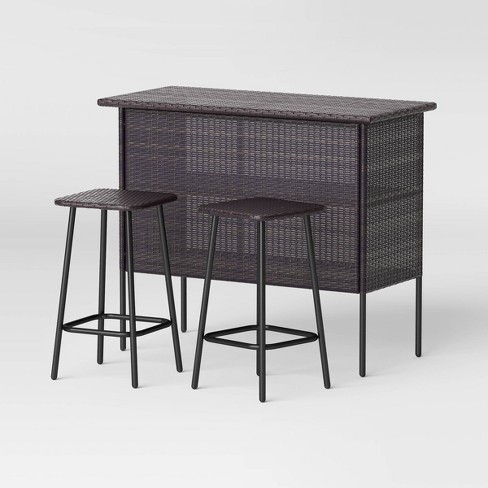 Rattan bar best sale set grey