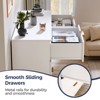 GlasFlength Decorative Storage Cabinets, Rounded Corner Striped Six Door Cabinet, Modern Cabinet for Bedroom, Living Room, White 43.3"*13.8"*30" - 4 of 4