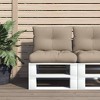 vidaXL Pallet Cushions 2 pcs Taupe Fabric - Indoor/Outdoor Polyester - Seat: 23.6x24.2x3.9, Back: 23.6x15x5.1 - 2 of 4