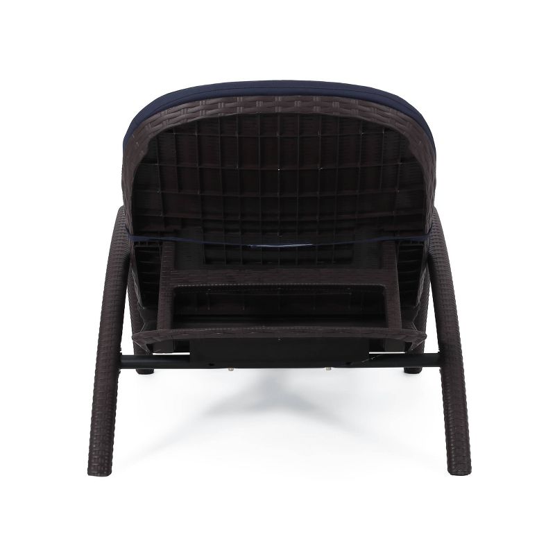 Waverly Patio Faux Wicker Chaise Lounge Navy - Christopher Knight Home, 4 of 7