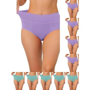 INSPIRE CHIC Women's High Waist Available in Plus Size Tummy Control Briefs 10 Packs - 1 of 4
