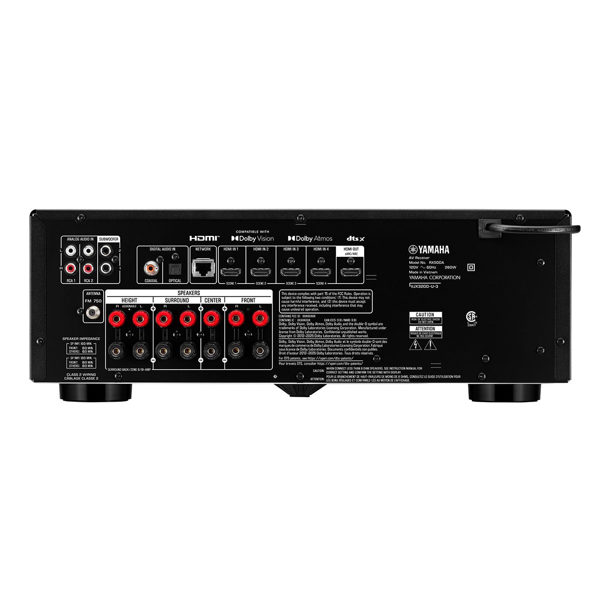 Yamaha RX500A 7.2-Ch 8K AV Receiver Bundle with AudioQuest Sky 3m HDMI - thumbnail 5