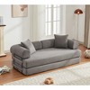 78.5" Corduroy 4-in-1 Folding Convertible Sleeper Sofa Bed, 3-Seater Modular Sofa with DIY Combination and 2 Pillows - 4 of 4