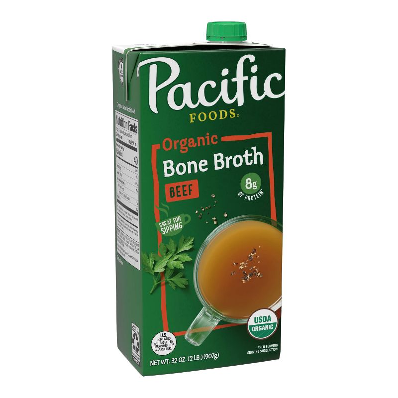 Pacific Foods Gluten Free Organic Bone Broth Beef - 32oz, 1 of 11