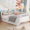 Racxily Twin Size Wood Platform Bed for Kids, Wood Low Profile Twin Bed with Rails for Girls and Boys, White (Patented Design) - 3 of 4