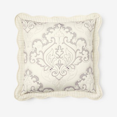 BrylaneHome Amelia Euro Sham - Euro, Ivory Lavender