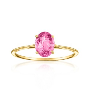 Ross-Simons 1.20 Carat Oval Pink Tourmaline Ring in 14kt Yellow Gold - 1 of 4