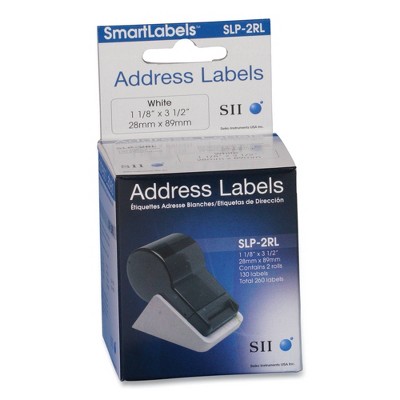 Seiko Self-Adhesive Address Labels, 1-1/8 x 3-1/2, White, 260/Box