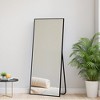 Gulches  Full Length Mirror with Stand Rectangular Design Aluminum Alloy Frame Free Standing for Bedroom Living Room 64*25 inch /57*20 inch - 3 of 4