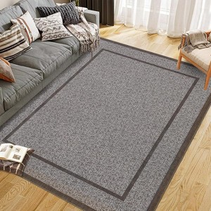 Washable Indoor Area Rug, Ultra Thin Non Slip Stain Resistant Floor Mat, Low Pile Soft Carpet for Living Room Dining Room Bedroom - 1 of 4