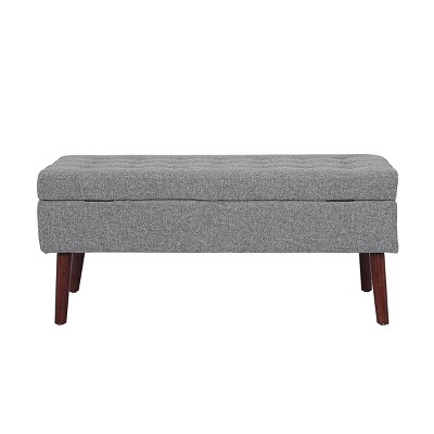 GlasFlength Ottomans and Benches Modern Storage Bench with Elegant Design for Bedroom Entryway Living Room, Gray, 43.3"*17.7"*18.9"