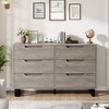 6 Dresser For Bedroom, 47.2" Wide Dresser, Freestanding Vertical Drawer Cabinet With Storage, Wooden Closet Storage Chest For Living Room - 2 of 4