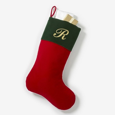 Personalization Mall Yuletide Elegance Embroidered Velvet Stocking, Red