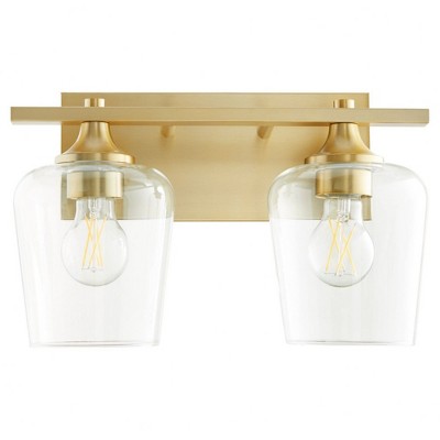 Quorum Lighting Veno 2 - Light Vanity in  Aged Brass