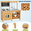 Wooden Play Kitchen for Kids, Indoor Outdoor Mud Kitchen Pretend Playset with Chalkboard Storage Stove Sink, Toys for Toddlers 3+ - 3 of 4