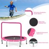 Infans 36" Kids Trampoline Rebounder W/Full Covered Handrail & Pad Indoor Outdoor Pink - 4 of 4