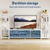 TV Stands Dresser with 6 Fabric Drawers, Large Entertainment Center with 2 Industrial 4-Tier Storage Shelves,  Modern TV Console Cabinet - 3 of 4