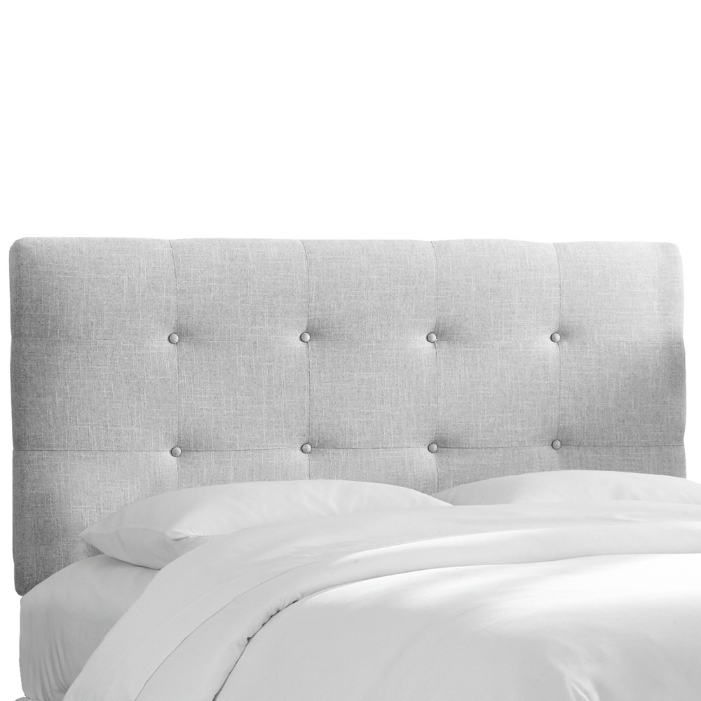 Skyline Furniture Queen Dolce Metallic Upholstered Headboard Pumice Gray Linen: Adjustable, Tufted Design