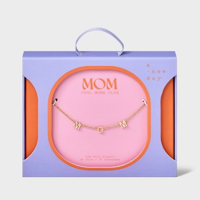 14K Gold Dipped "Mom" Station Necklace - A New Day™ Gold