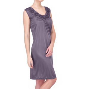 Ezi Satin Nightgowns for Women - Soft & Breathable Knee-Length Night Gowns - 1 of 4