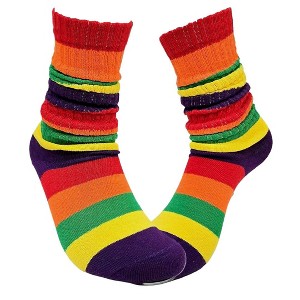 Rainbow Slouch Socks the Sock Panda (Women's Sizes, Adult Medium) - Heavyweight - 1 of 4