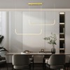 POWLIG 46 Inch Adjustable LED Linear Chandelier - Modern 2-Light Gold Pendant with Dimmable Lighting - 3 of 4