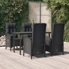 vidaXL Patio Dining Set Black PE rattan Medium Multi-Position Backrest - 2 of 4