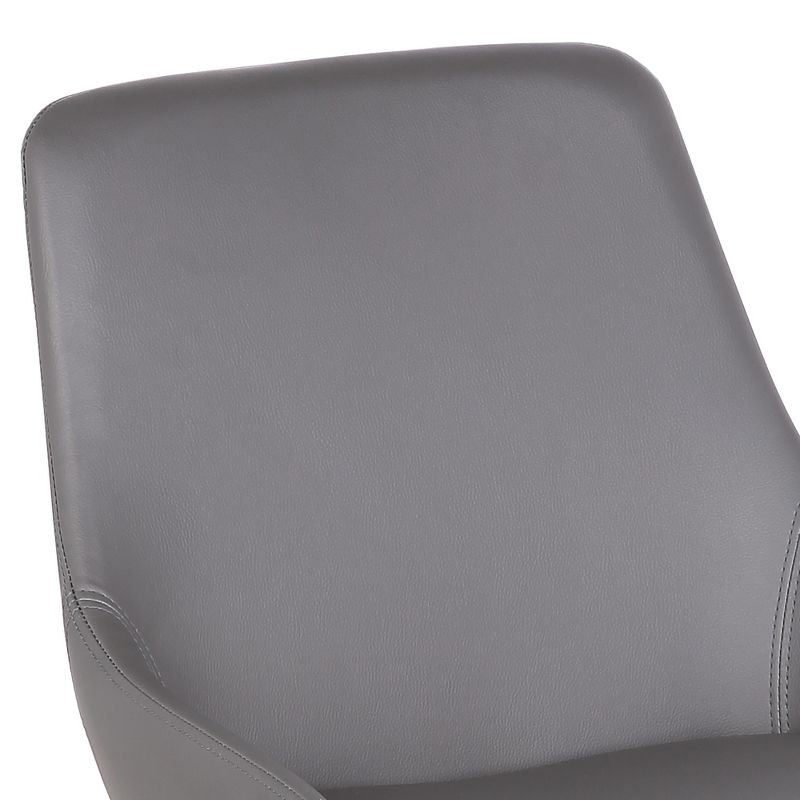 Mia Contemporary Dining Chair in Gray Faux Leather with Black Powder Coated Metal Legs - Armen Living, 6 of 9