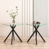 Dolonm 17.72" Square Clear Tempered Glass End Table,Stylish Design with Golden Metal Legs, Side Table for Living Room, 2 pcs - 3 of 4