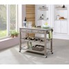 Boraam Montana Kitchen Island with Stainless Steel TopLight Barnwood Wire Brush: Acacia Wood, 2 Drawers, Storage Shelf - 2 of 4