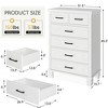 Bedroom chest of drawers, 45 inches high gray chest of drawers with storage function, wardrobe wooden dressing table for bedroom, living room - 2 of 4