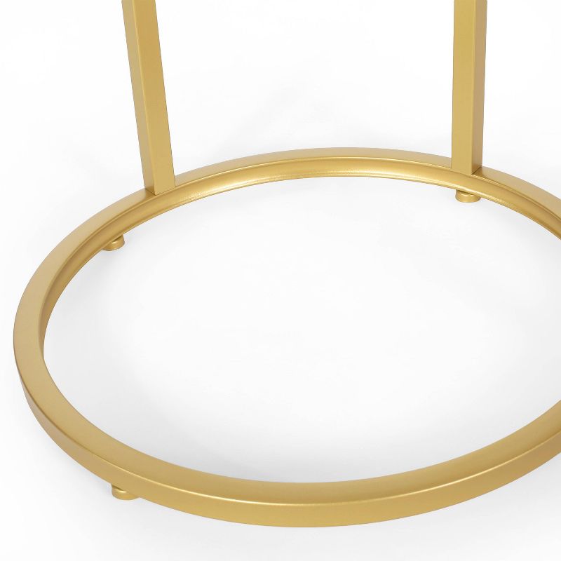 Ingersol Modern Glam C Shaped End Table White/Gold - Christopher Knight Home, 6 of 10