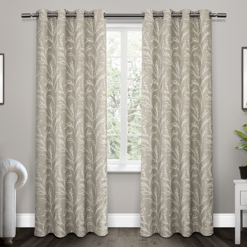 Photos - Curtains & Drapes Set of 2 108"x52" Kilberry Woven Blackout Grommet Top Window Curtain Panel