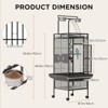60 Inch Wrought Iron Bird Cage with Rolling Stand, Play Top, 4 Stainless Steel Bowls - Ideal for Conure, Cockatiel, Parakeet, Lovebird, Budgie - 2 of 4