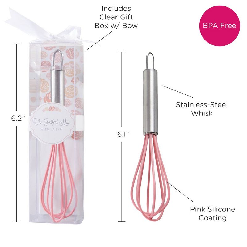 Kate Aspen "The Perfect Mix" Pink Kitchen Whisk, (Set of 4) | 13059PK, 4 of 5