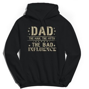 Rerun Island Men's Dad The Man The Myth Long Sleeve Graphic Cotton Sweatshirt Hoodie - 1 of 3
