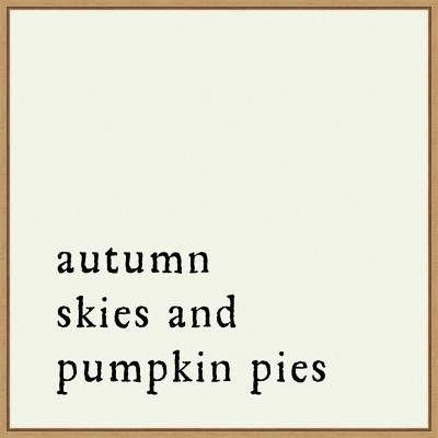 22" x 22" Autumn Skies Pumpkin Pies Portfolio Framed Wall Canvas - Amanti Art