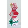 Everstar 42in Stacked Gifts Tinsel Fabric Stacked Gift Box, Red - 4 of 4